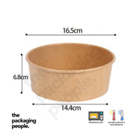 1100ML KRAFT ECOBOWL | KRAFT PAPER BOWL | EBB-1000 | 300 PCS/CTN