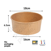 1300ML KRAFT ECOBOWL | KRAFT PAPER BOWL | EBB-1300 | 300 PCS/CTN
