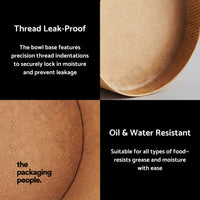 1000ML KRAFT RECTANGLE ECOBOWL | KRAFT RECTANGLE PAPER BOWL | EBRB-1000 | 300 PCS/CTN