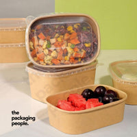 580ML KRAFT RECTANGLE ECOBOWL | KRAFT RECTANGLE PAPER BOWL | EBRB-500 | 300 PCS/CTN