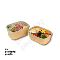 1000ML KRAFT RECTANGLE ECOBOWL | KRAFT RECTANGLE PAPER BOWL | EBRB-1000 | 300 PCS/CTN