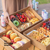 MEDIUM KRAFT CATERING TRAY WITH WINDOW - NO. 2 | CAT-2-K | 100PCS/CTN