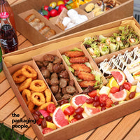 MEDIUM KRAFT CATERING TRAY WITH WINDOW - NO. 2 | CAT-2-K | 100PCS/CTN