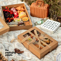 MEDIUM KRAFT CATERING TRAY WITH WINDOW - NO. 2 | CAT-2-K | 100PCS/CTN