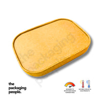 500ML / 750ML / 1000ML KRAFT RECTANGLE ECOBOWL LID | KRAFT RECTANGLE PAPER BOWL LID | EBRL-K | 300 PCS/CTN