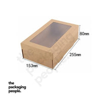 EXTRA SMALL KRAFT CATERING TRAY WITH WINDOW - NO. 1 | CAT-1-K | 100PCS/CTN