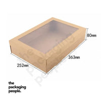 MEDIUM KRAFT CATERING TRAY WITH WINDOW - NO. 2 | CAT-2-K | 100PCS/CTN