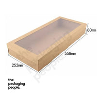 EXTRA LARGE KRAFT CATERING TRAY WITH WINDOW - NO. 3 | CAT-3-K | 50PCS/CTN