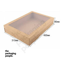 LARGE KRAFT CATERING TRAY WITH WINDOW - NO. 4 | CAT-4-K | 50 PCS/CTN