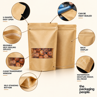 L KRAFT WINDOW ZIPLOCK ECOPOUCH | ECO-FRIENDLY STORAGE POUCH WITH WINDOW AND ZIPLOCK | EPW-1724 | 100 PCS/PKT