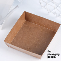 SMALL SQUARE KRAFT SANDWICH BOX / SUSHI BOX WITH CLEAR LID | SBS-1010-K | 1,000 PCS/CTN