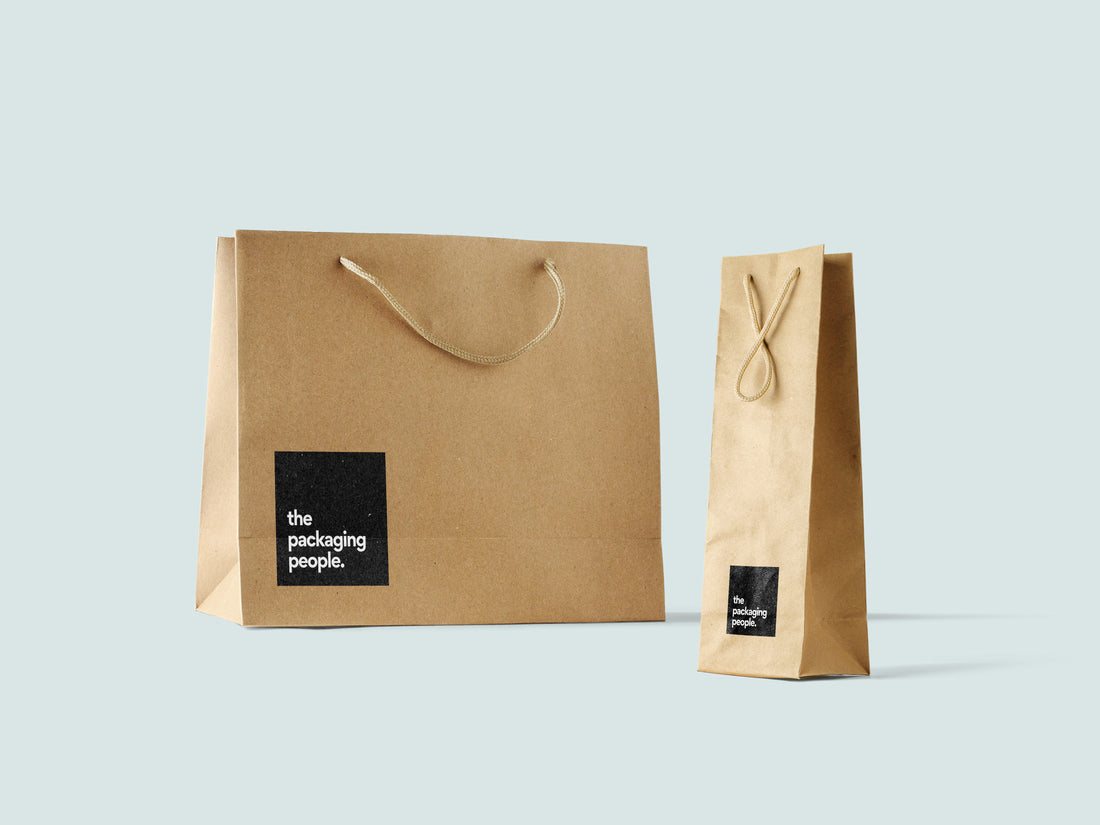 CUSTOM KRAFT PAPER BAGS | CUSTOMIZABLE LOGO PAPER BAGS | MOQ 30,000 PCS ONWARDS