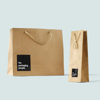CUSTOM KRAFT PAPER BAGS | CUSTOMIZABLE LOGO PAPER BAGS | MOQ 30,000 PCS ONWARDS