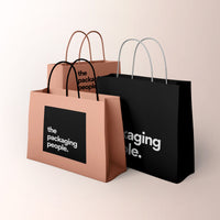 CUSTOM KRAFT PAPER BAGS | CUSTOMIZABLE LOGO PAPER BAGS | MOQ 30,000 PCS ONWARDS