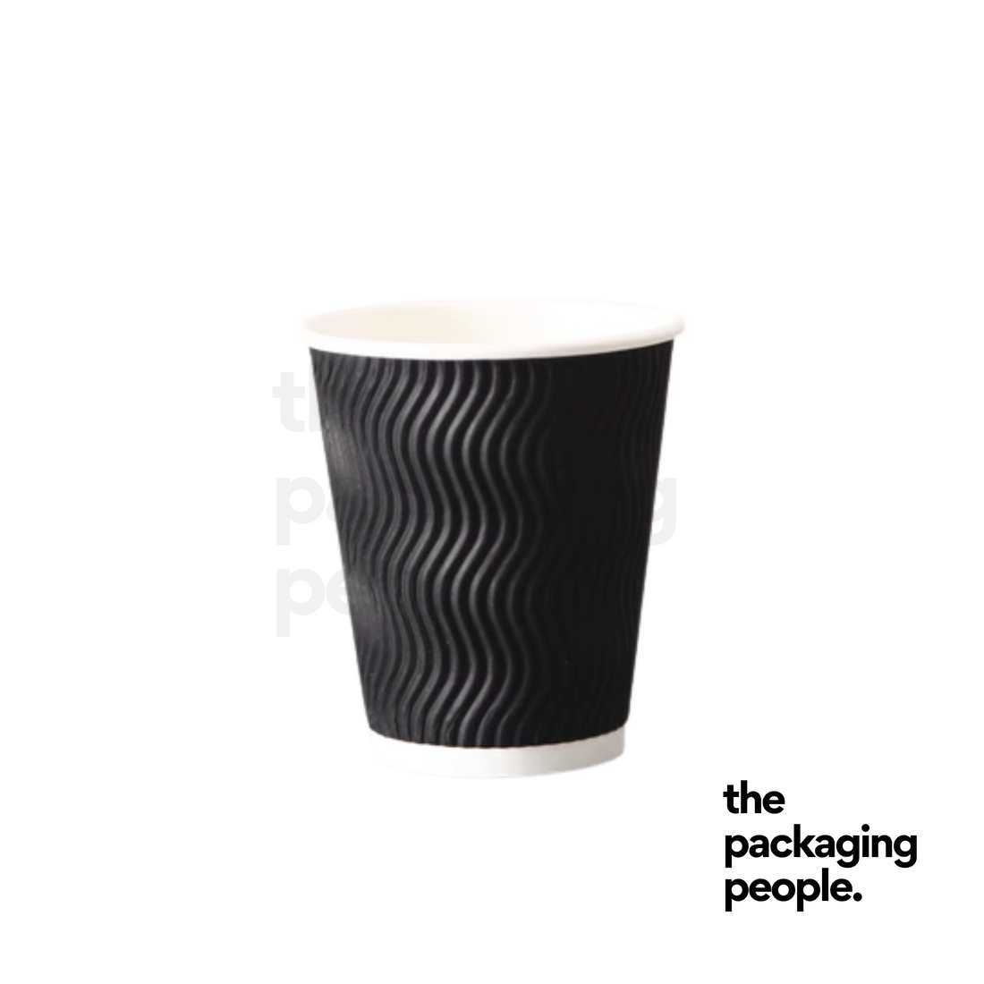 12oz Black Ripple EcoCup |  Black Ripple Wall Hot Takeaway Cup (500 Pcs / Ctn)