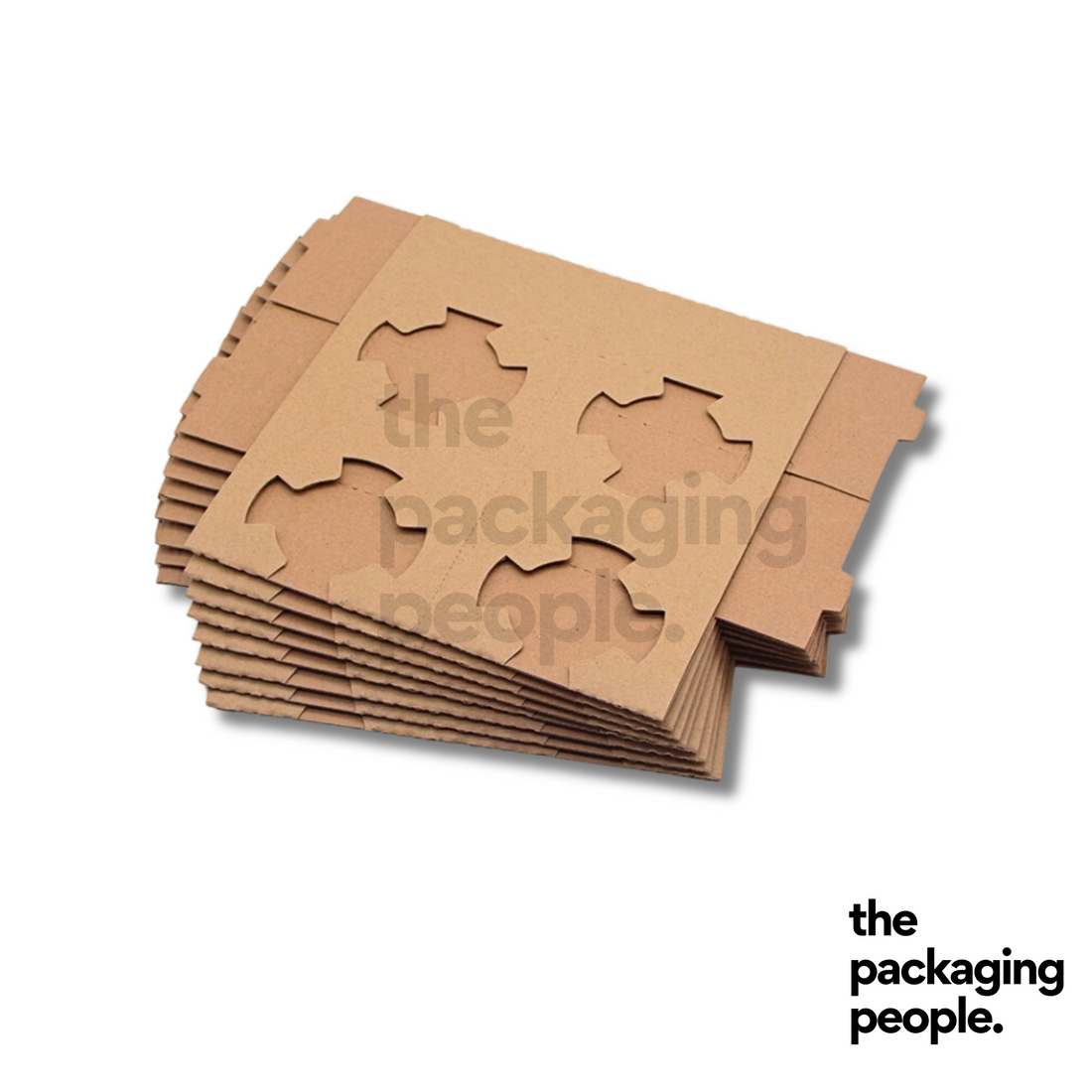 2/4 Cup Drink Tray Holder (100Pcs/Ctn) | Disposable Kraft Drink Tray Holder | Kraft Drink Holder