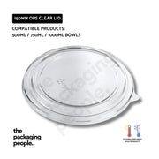 500ML / 750ML / 1000ML OPS ECOBOWL LID | OPS KRAFT PAPER BOWL CLEAR PLASTIC LID | EBL-150-OPS | 300 PCS/CTN