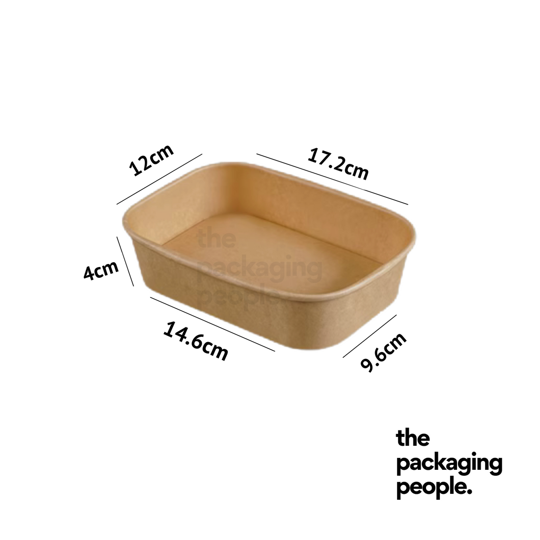 500ML KRAFT RECTANGLE ECOBOWL | KRAFT RECTANGLE PAPER BOWL | EBRB-500 | 300 PCS/CTN