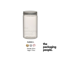 6.5x11.9cm Plastic Cookie Container with Aluminium Lid- 50pcs/bag