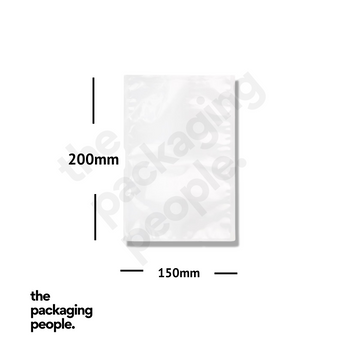 HIGH CLARITY VACUUM POUCH WITH TEAR NOTCH 150MM X 200MM X 80UM (PA/PE) | VP1520 | 1000 PCS/CTN