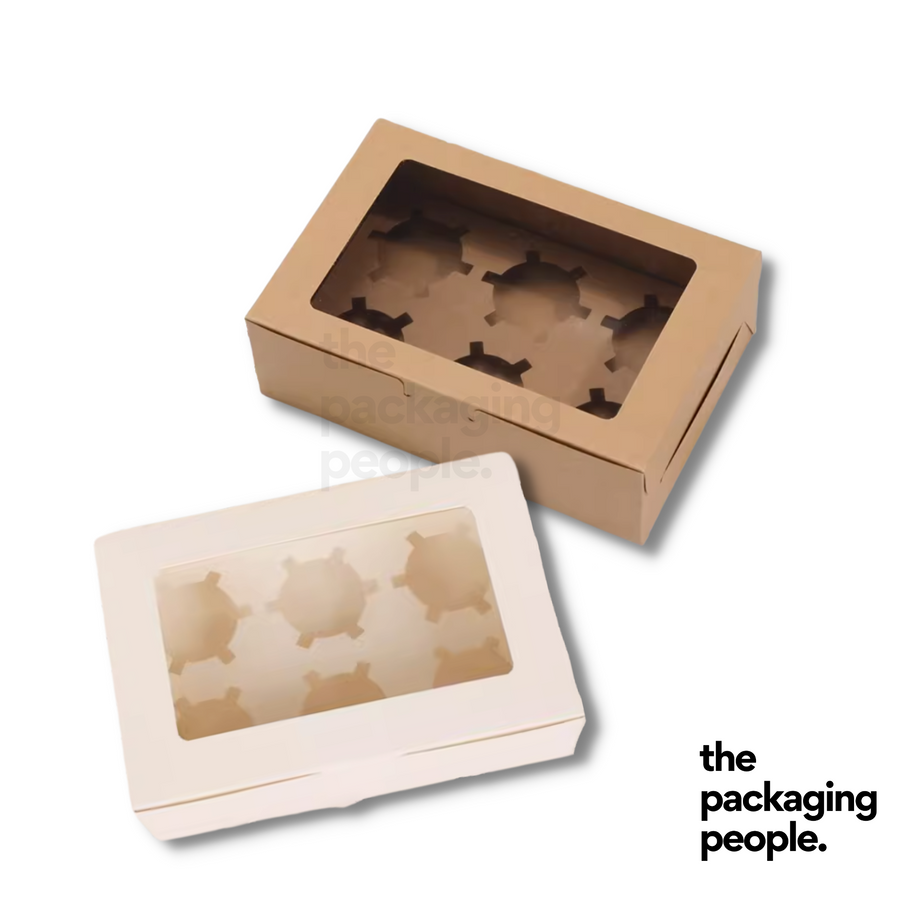 6-Hole Cupcake Box with Window (250 Pcs/Ctn)