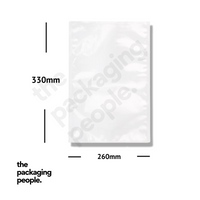 HIGH CLARITY VACUUM POUCH WITH TEAR NOTCH 260MM X 330MM X 80UM (PA/PE) | VP2633 | 1000 PCS/CTN