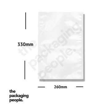 HIGH CLARITY VACUUM POUCH WITH TEAR NOTCH 260MM X 330MM X 80UM (PA/PE) | VP2633 | 1000 PCS/CTN