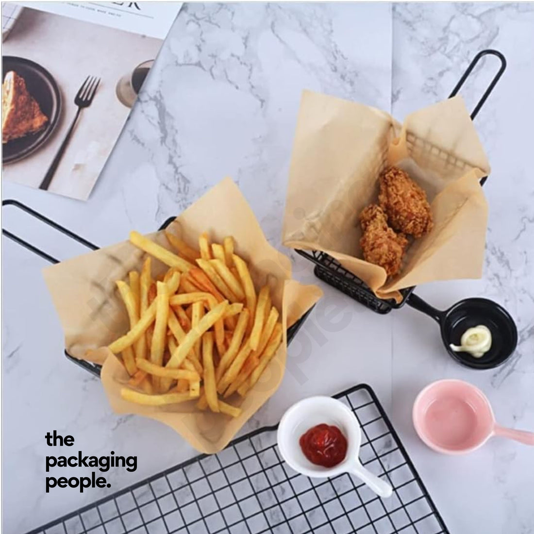 18CM X 18CM KRAFT GREASEPROOF BURGER PAPER | GP-1818-K | 500 PCS/CTN