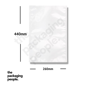 HIGH CLARITY VACUUM POUCH WITH TEAR NOTCH 260MM X 440MM X 80UM (PA/PE) | VP2644 | 1000 PCS/CTN