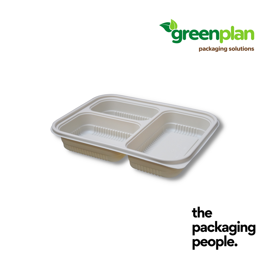 3-COMPARTMENT CORNSTARCH ECO BENTO WITH LID SET | 3 COM CORNSTARCH BENTO BOX | BNS-1000/3-C | 50 SETS/SLEEVE, 200 SETS/CTN