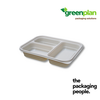 3-COMPARTMENT CORNSTARCH ECO BENTO WITH LID SET | 3 COM CORNSTARCH BENTO BOX | BNS-1000/3-C | 50 SETS/SLEEVE, 200 SETS/CTN