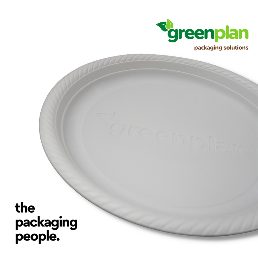 9" GREEN PLAN CORNWARE ROUND PLATE | RPL-9-C-L | 500 PCS/CTN