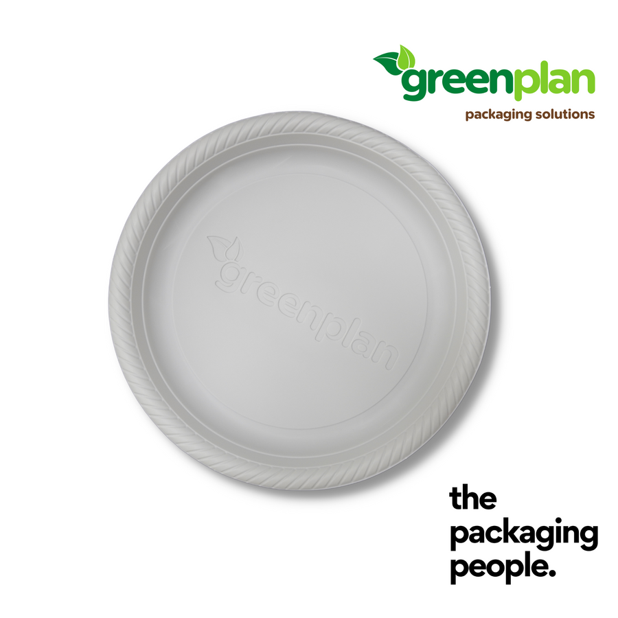 9" GREEN PLAN CORNWARE ROUND PLATE | RPL-9-C-L | 500 PCS/CTN