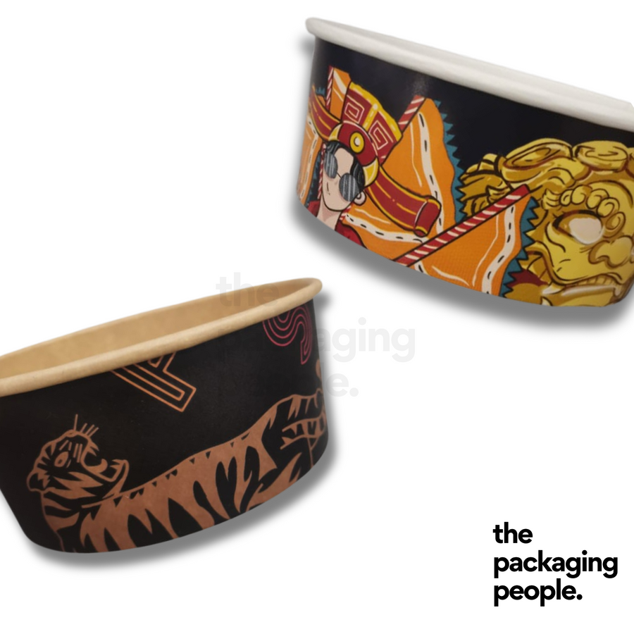 CUSTOM PRINTED PAPER BOWLS | CUSTOM PRINTED KRAFT PAPER BOWLS | MOQ FROM 30,000 PCS