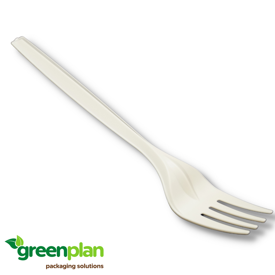 18cm / 7" Cornstarch EcoFork | 7" Cornstarch Disposable Fork (1,000Pcs/Ctn)