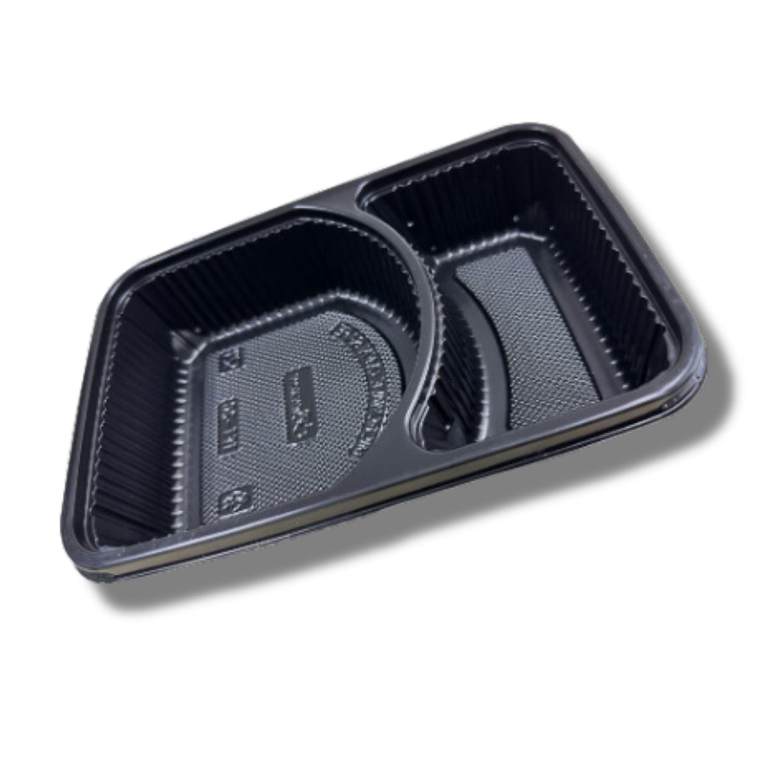 BENXON OKID TB2C 2-COMPARTMENT BLACK CONTAINER WITH LID | TB2C | 400 PCS/CTN