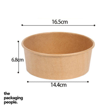 1100ML KRAFT ECOBOWL | KRAFT PAPER BOWL | EBB-1000 | 300 PCS/CTN