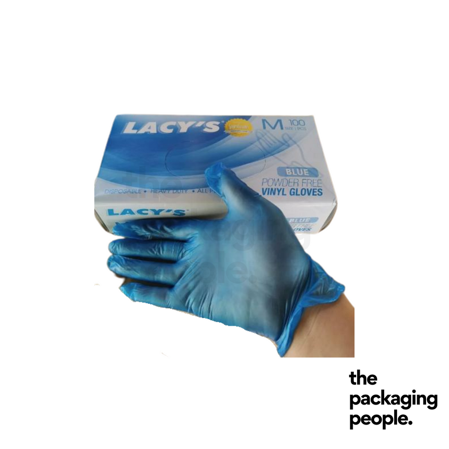 Lacy's Blue Nitrile Powder Free Gloves (S/M/L/XL)