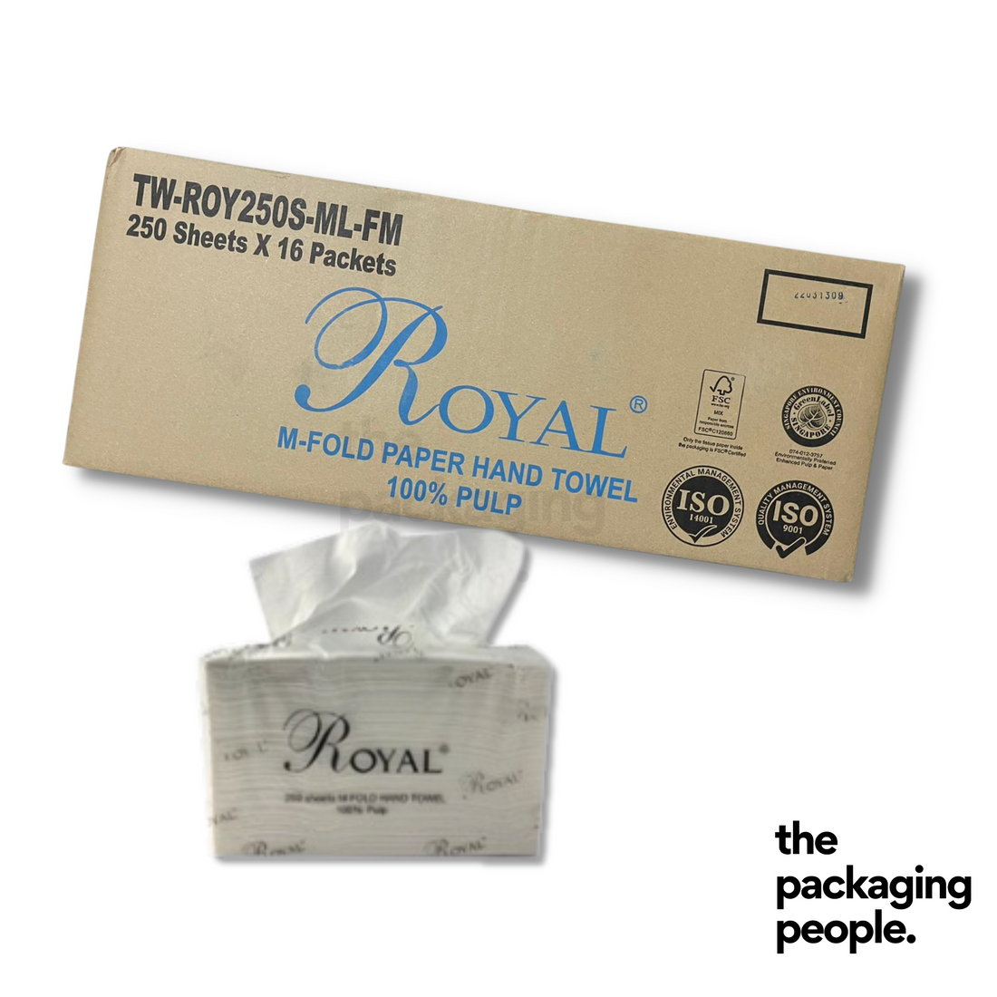 ROYAL M-FOLD PAPER HAND TOWEL (CARTON) | HIGH-QUALITY 2-PLY HAND TOWEL | 250&