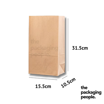 BROWN KRAFT SOS ECOBAG | KRAFT PAPER BAG | EBG-S2-K | 100 PCS/PKT | L15.5 x B10.5 x H31.5CM