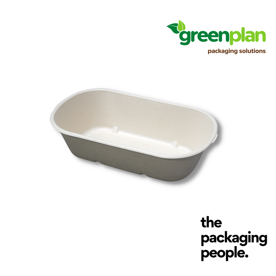 1000ML COMPOSTTRAY BASE | 1000ML SUGARCANE BAGASSE TRAY | BNB-1000-B | 500 PCS/CTN