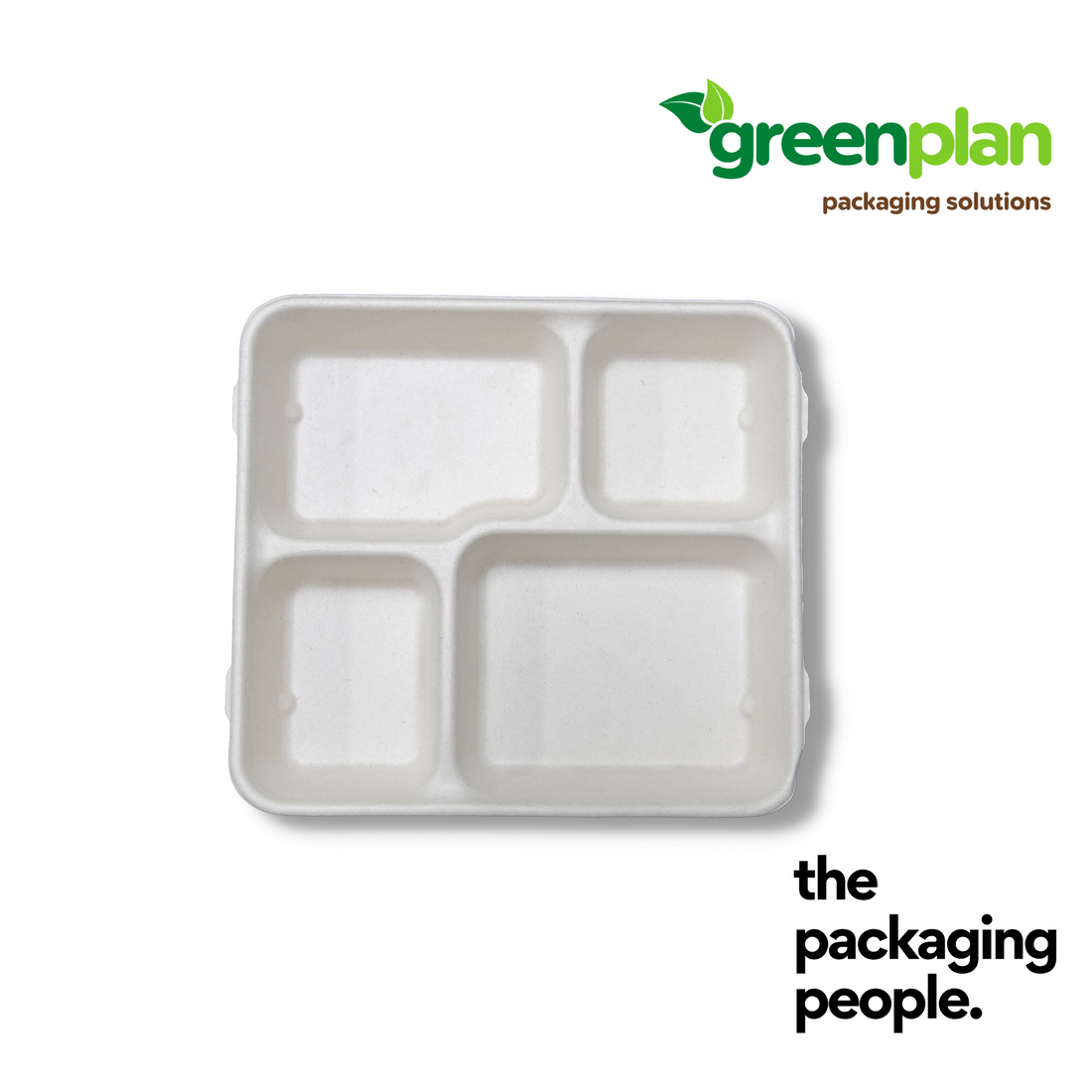 4-COMPARTMENT BAGASSE COMPOSTBENTO BASE | 4-COM BAGASSE BENTO BOX BASE | BNB-4C-B | 200 PCS/CTN