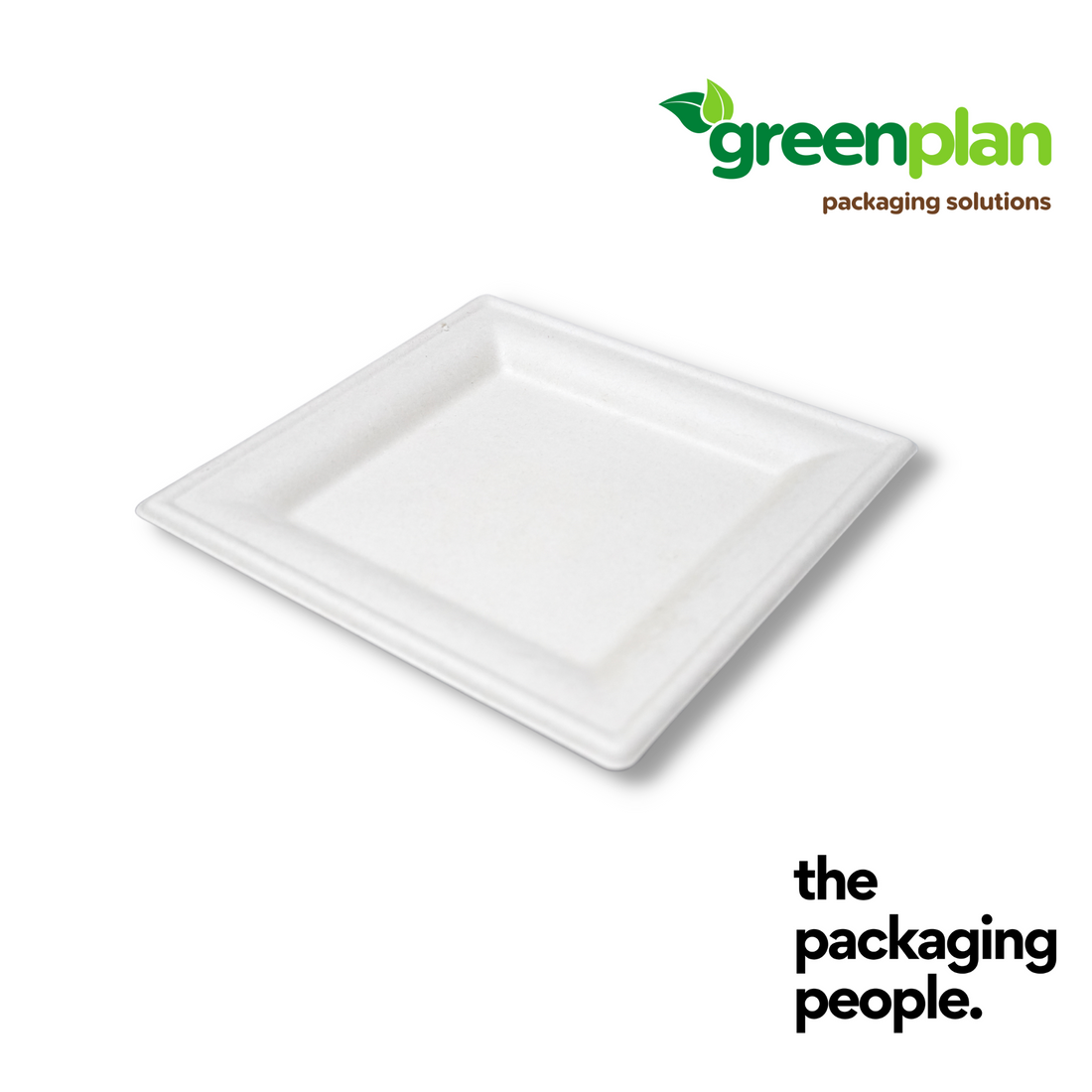 20cm / 8" Square Bagasse CompostPlate | Sugarcane Bagasse Square Disposable Plate (500Pcs/Ctn)