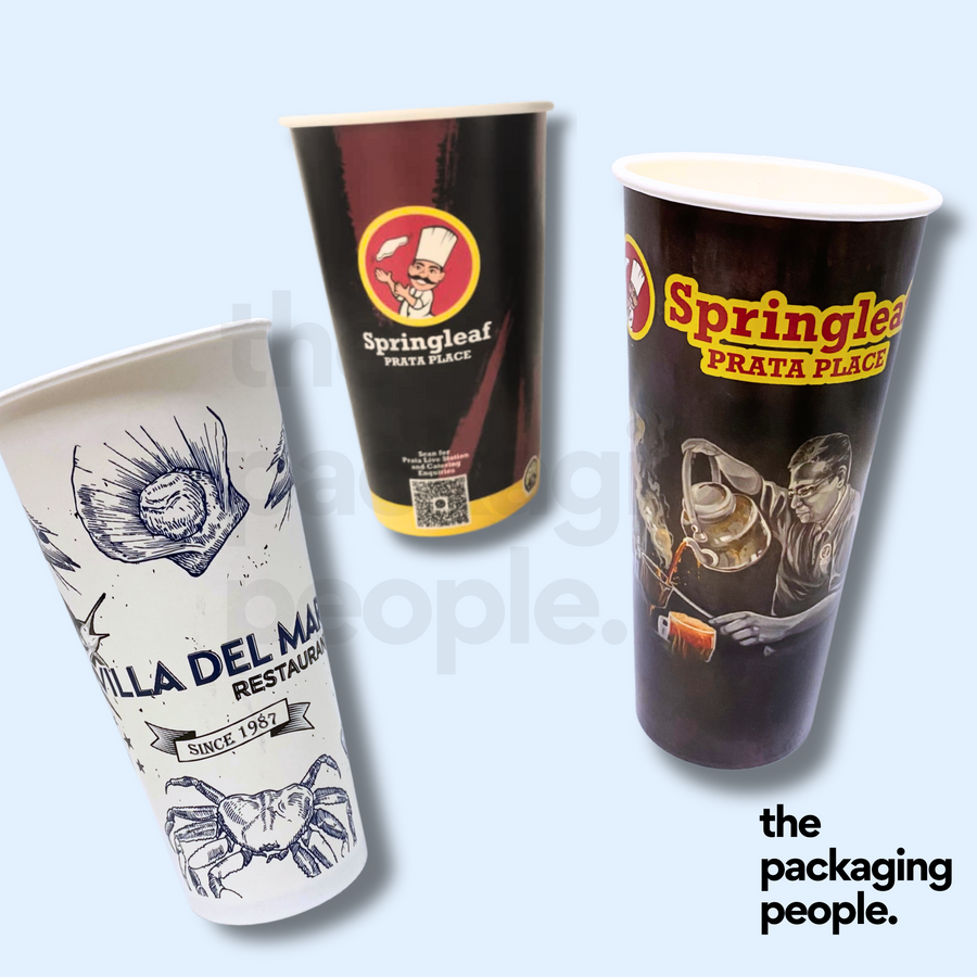 CUSTOM PRINTED COLD PAPER CUPS | CUSTOM PRINTED COLD DRINK PAPER CUPS | MOQ FROM 30,000 PCS