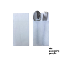 WHITE AIRLAID DINNER POCKET NAPKIN 40CM | 12PACK x 50PCS x CTN