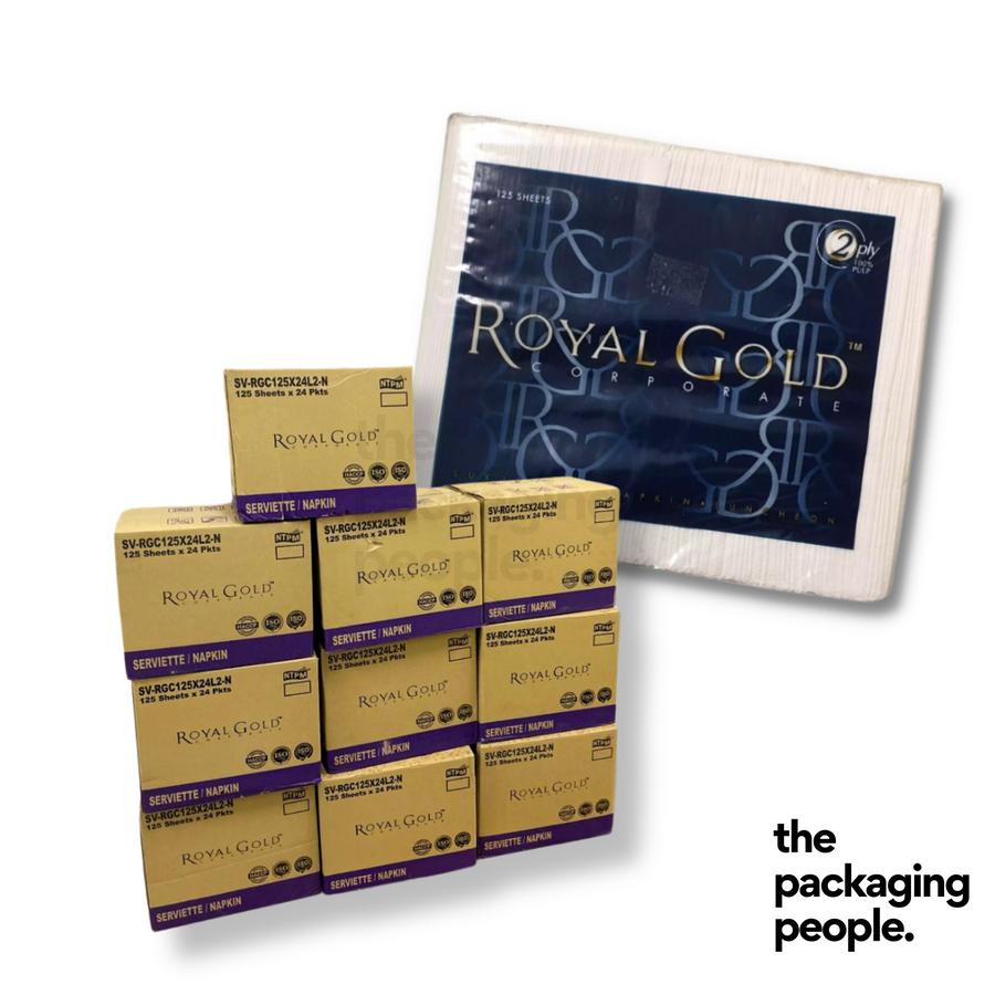 33cm x 33cm Royal GoldCorporate Luxurious Luncheon Napkin (2ply) 1/8 Fold 3000pcs | 100% Pulp Grade with HACCP Certification