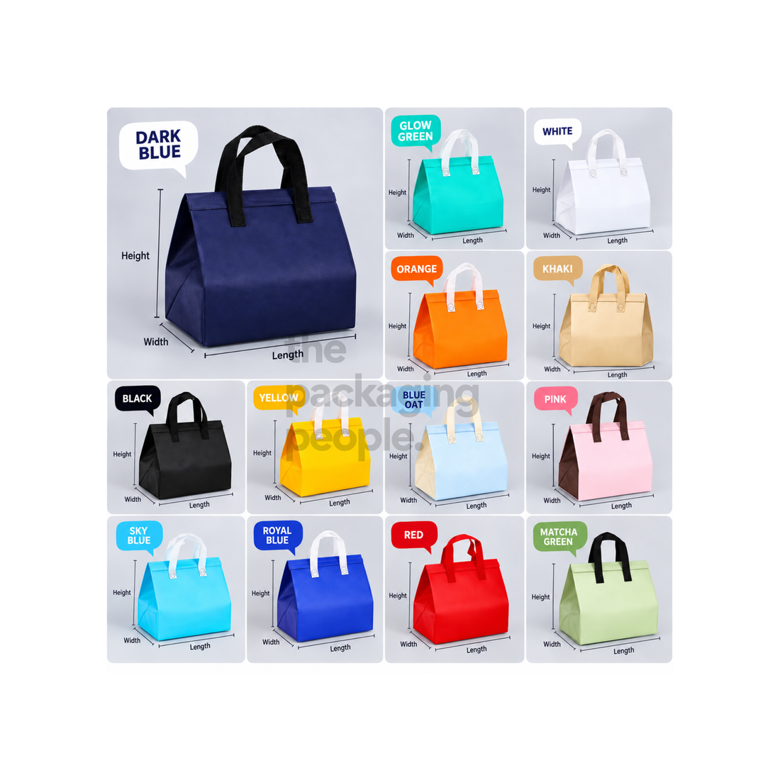 DISPOSABLE THERMAL BAG (VARIOUS COLORS AND SIZES AVAILABLE) 1-1.5 WEEKS LEAD TIME