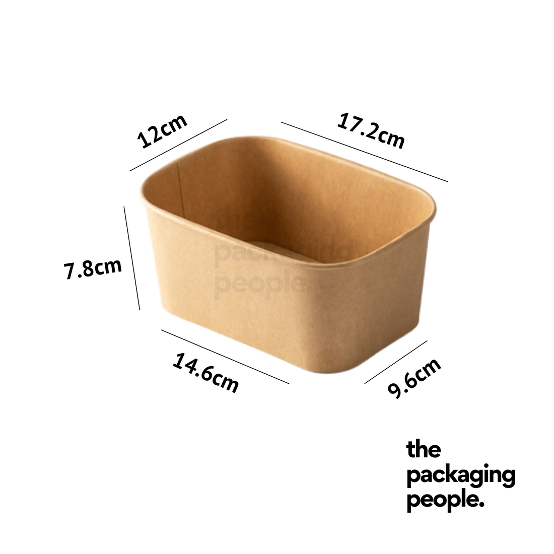 1000ML KRAFT RECTANGLE ECOBOWL | KRAFT RECTANGLE PAPER BOWL | EBRB-1000 | 300 PCS/CTN