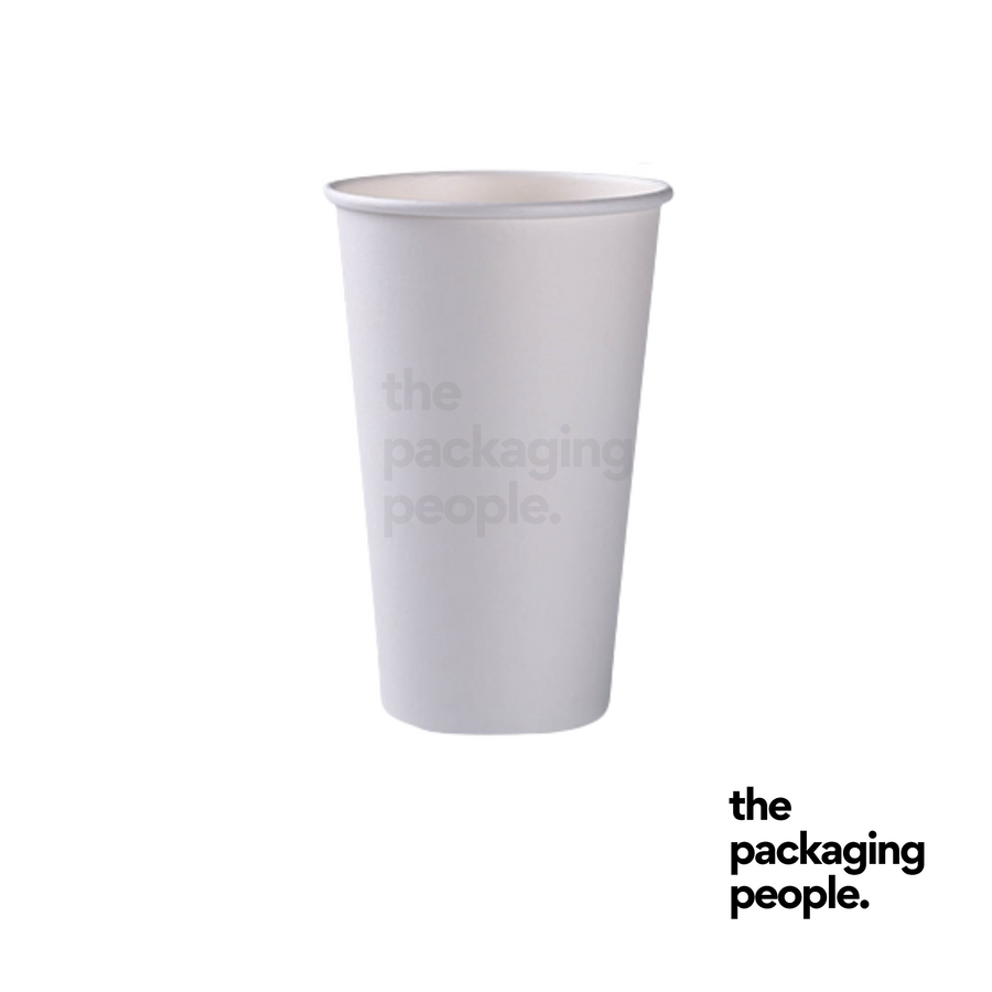 12oz White EcoCup | White Single Wall Hot Paper Cup - 1000Pcs/Ctn