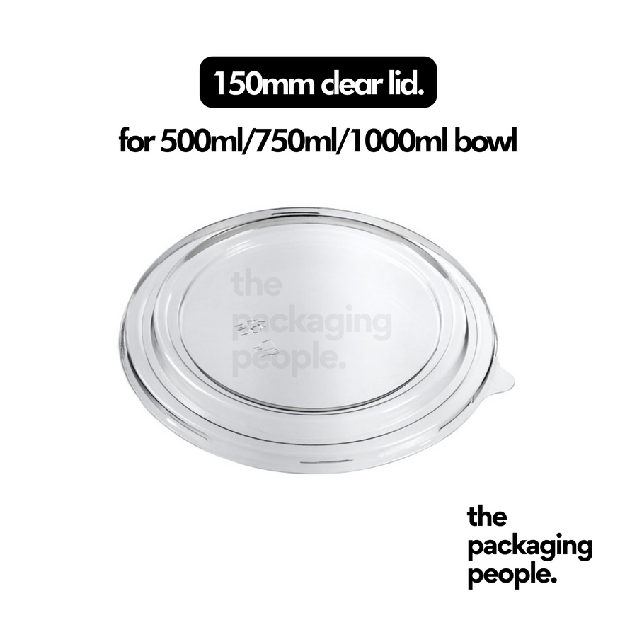 500ML / 750ML / 1000ML PS ECOBOWL LID | OPS KRAFT PAPER BOWL CLEAR PLASTIC LID | EBL-150 | 300 PCS/CTN